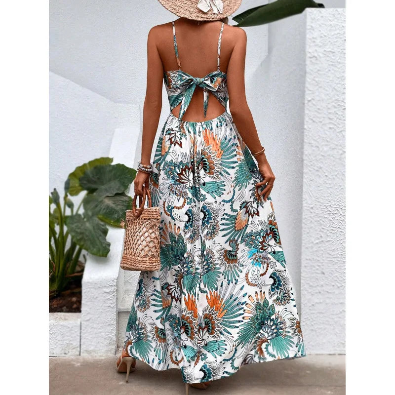 Vestido Longo Feminino Casual Estampado by Loja Bruna Modas