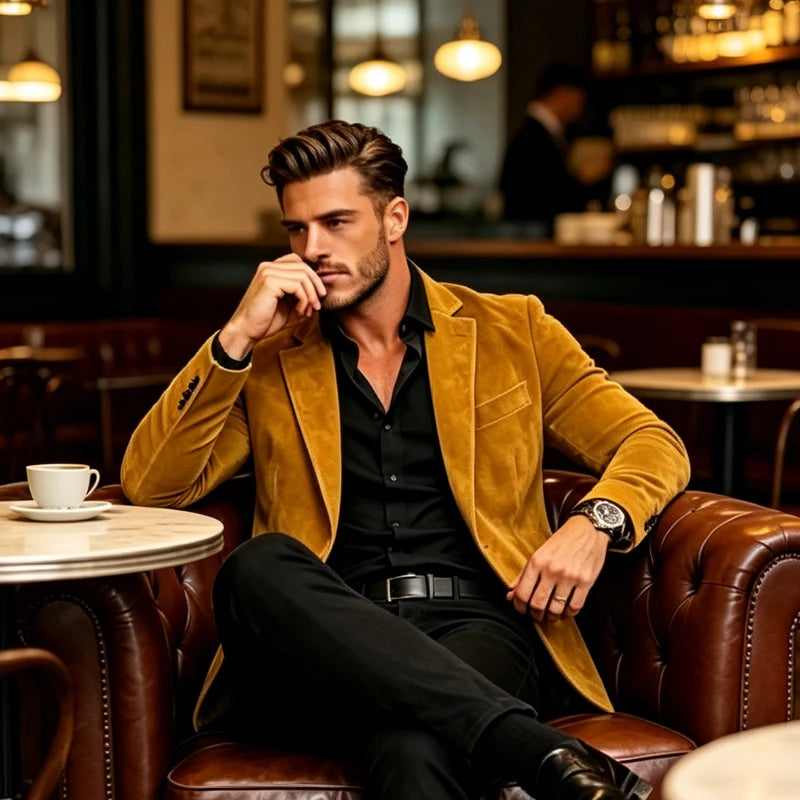 Blazer Masculino Texturizado Âmbar
