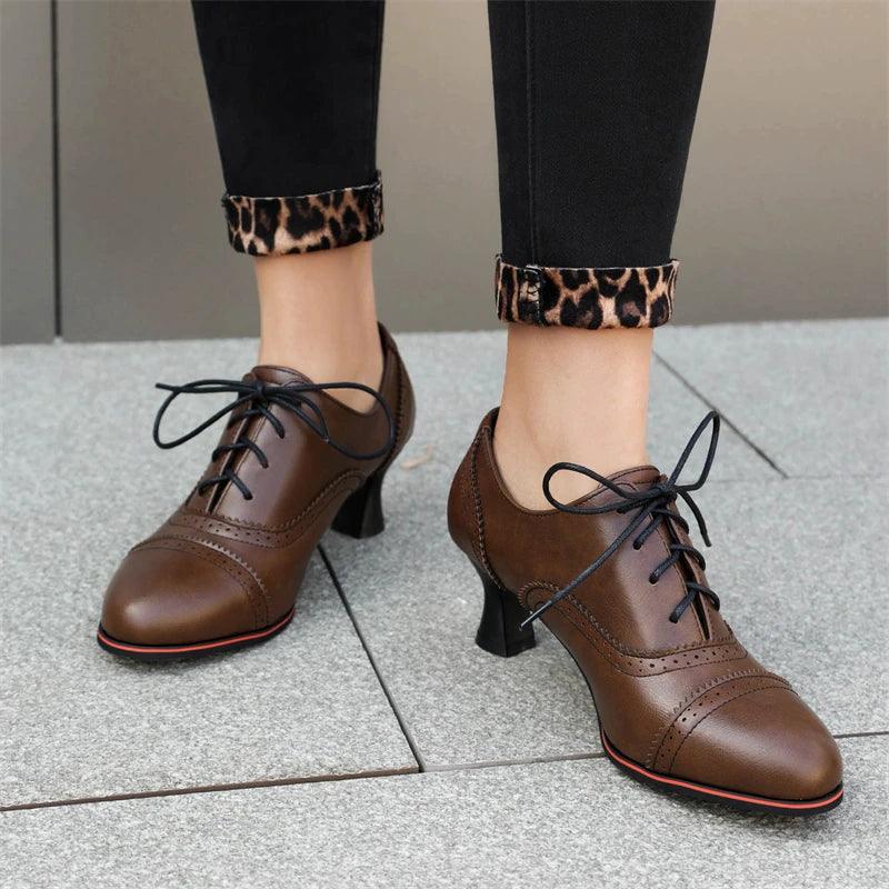 Sapato Feminino Retro Oxford A-Buybea
