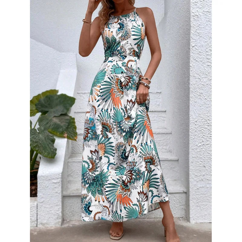 Vestido Longo Feminino Casual Estampado