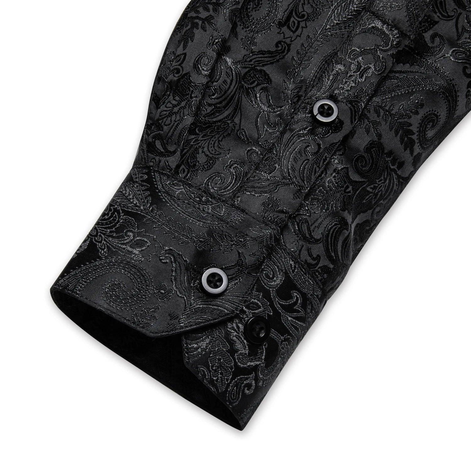 Camisa Social DiBanGu Masculina de Seda com Estampa Paisley