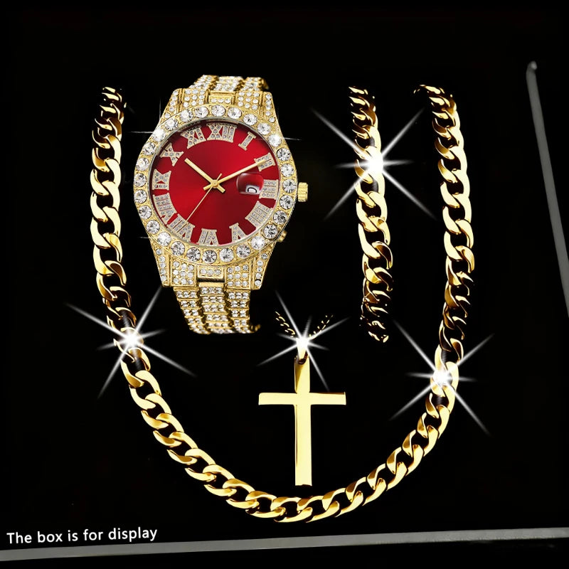 Conjunto de Jóias Masculina de Luxo 4 Peças