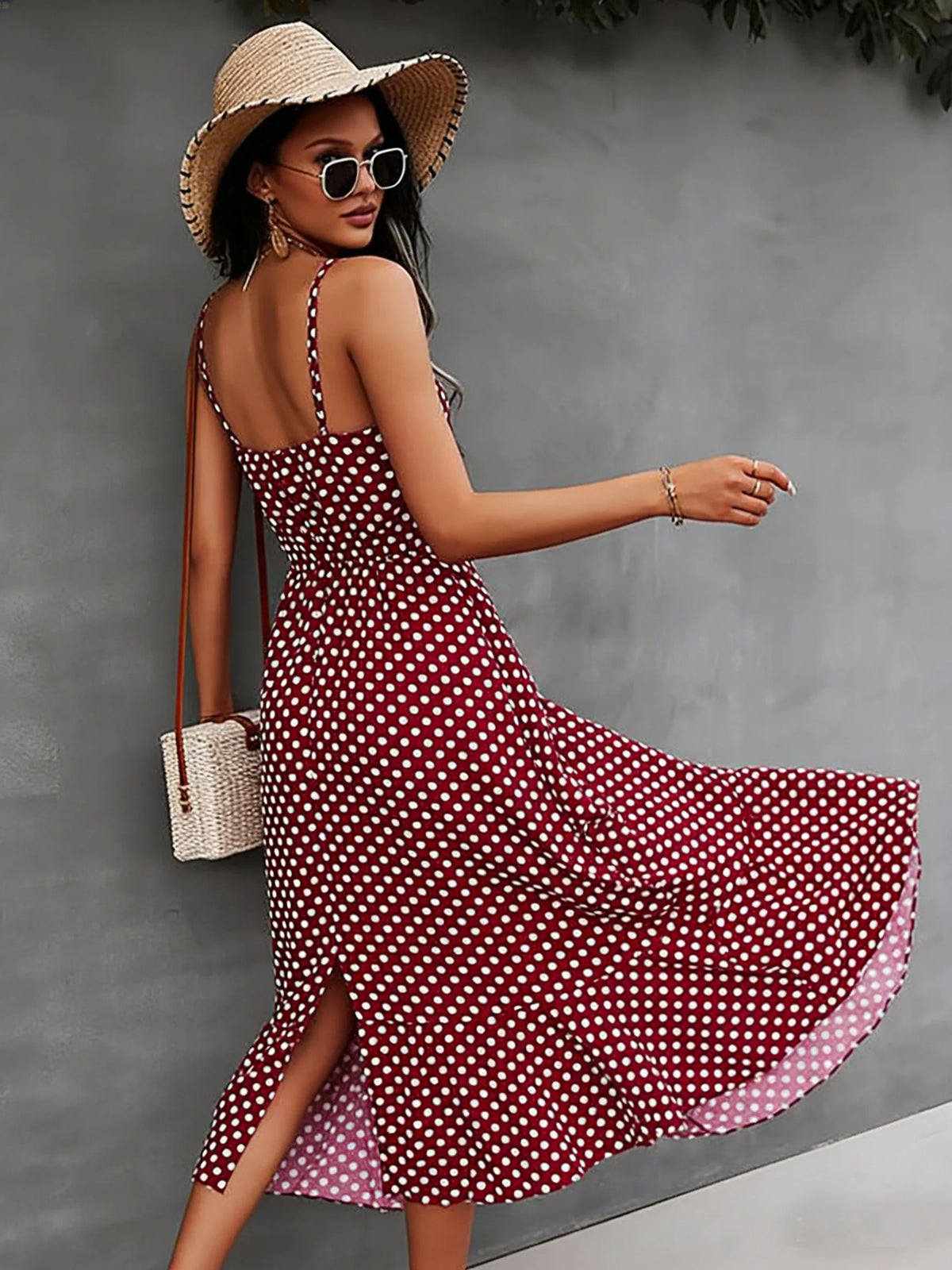Vestido Midi Feminino Casual com Alças Fina by Loja Bruna Modas