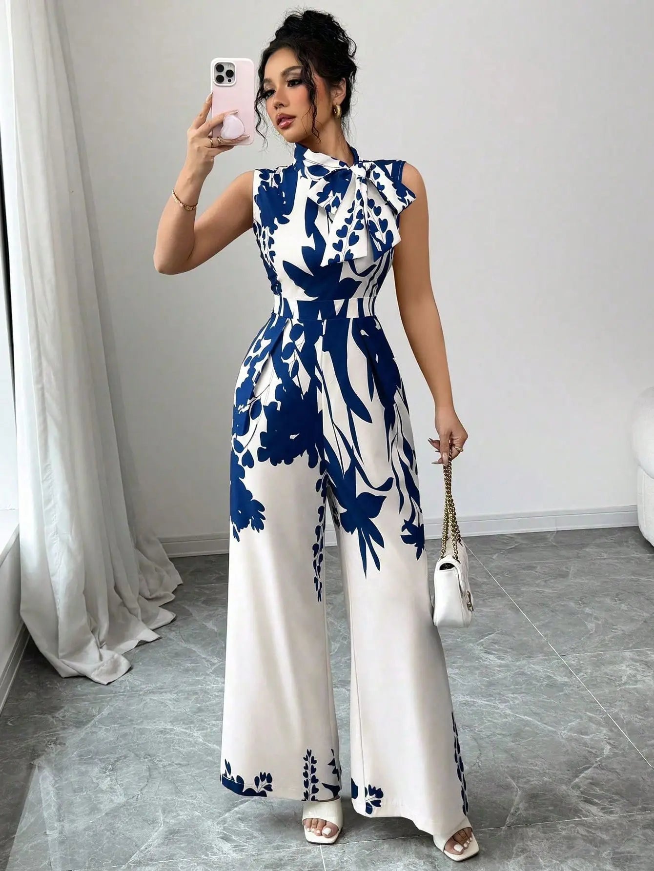 Macacão Feminino Wide Leg Floral by Loja Bruna Modas