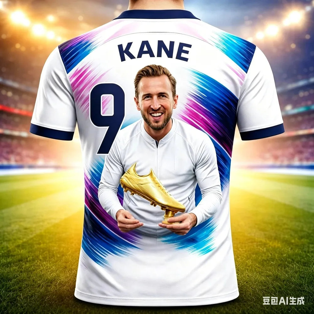 Camisa Masculina Esportiva com Estampa 3D Estrela de Futebol Kane
