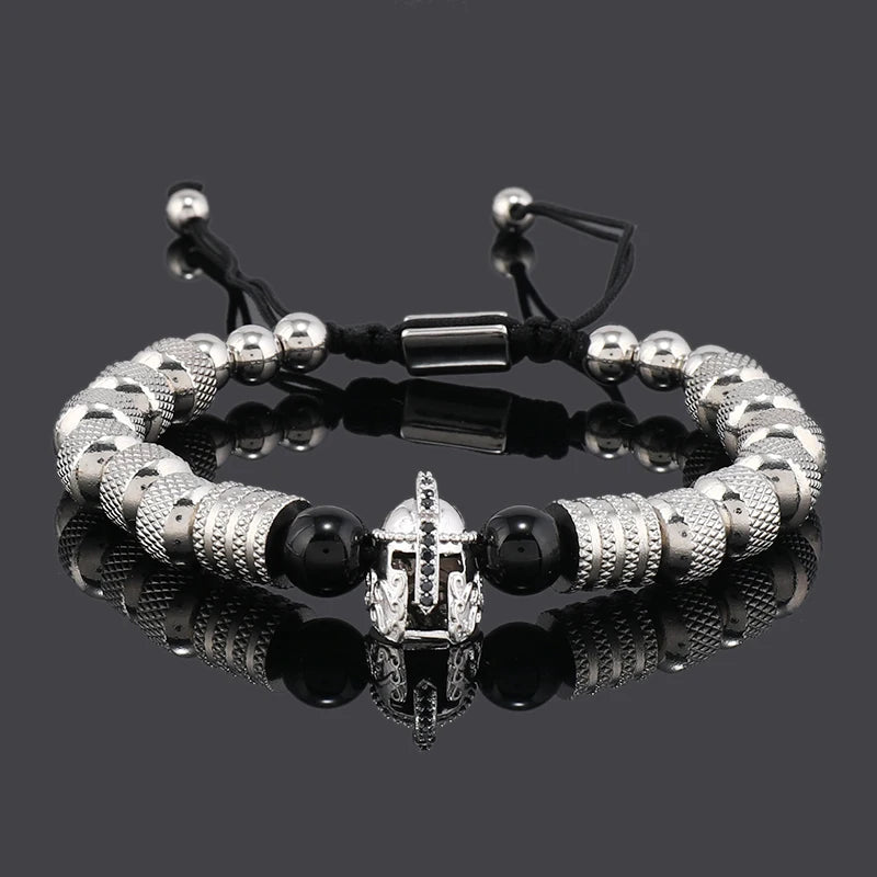 Pulseira Masculina de Luxo Capacete de Guerreiro