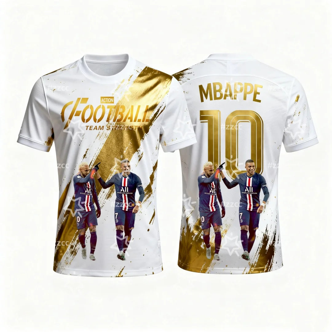 Camisa Masculina Esportiva T-Shirt com Estampa 3D e Secagem Rápida