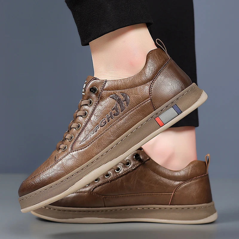 Sapato Masculino Casual de Couro PU Antiderrapante by Loja Bruna Modas