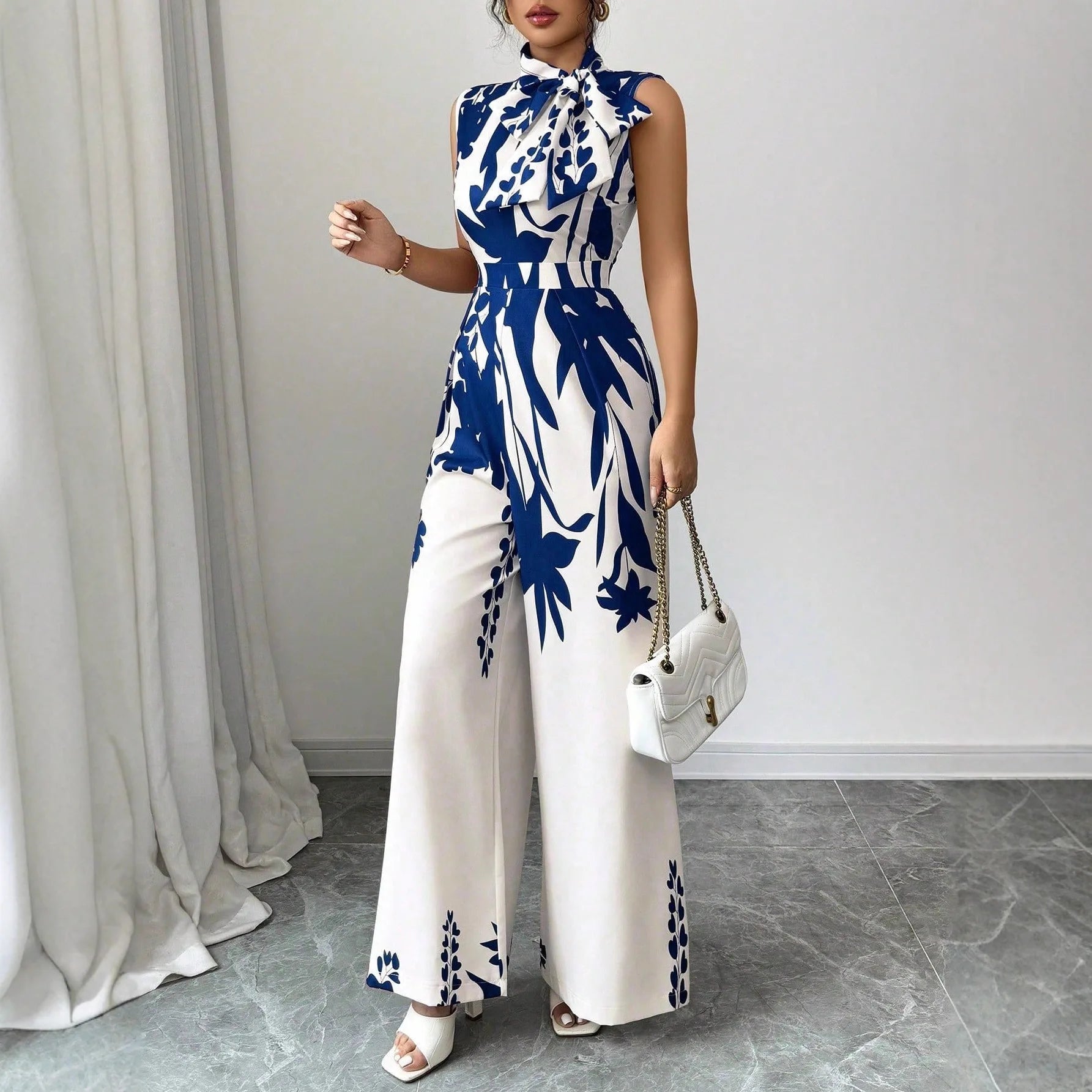 Macacão Feminino Wide Leg Floral by Loja Bruna Modas