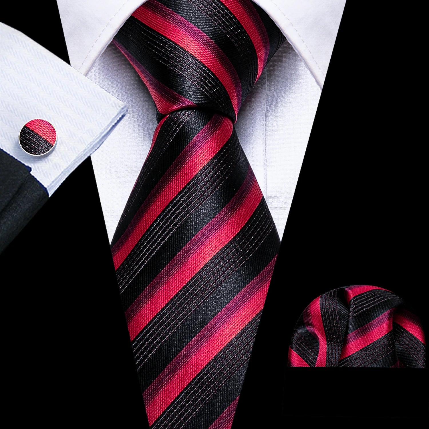 Conjunto Gravata Masculina Social Vermelha com Acessórios