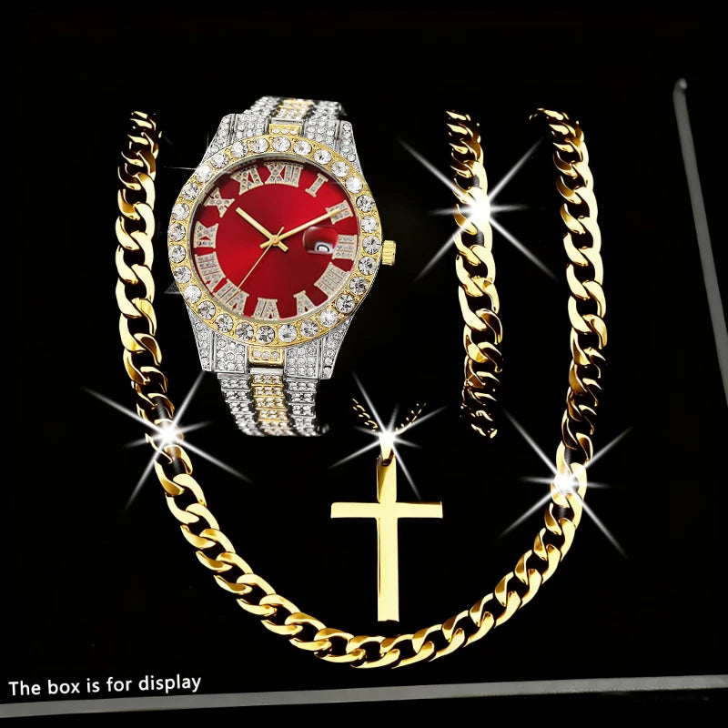 Conjunto de Jóias Masculina de Luxo 4 Peças