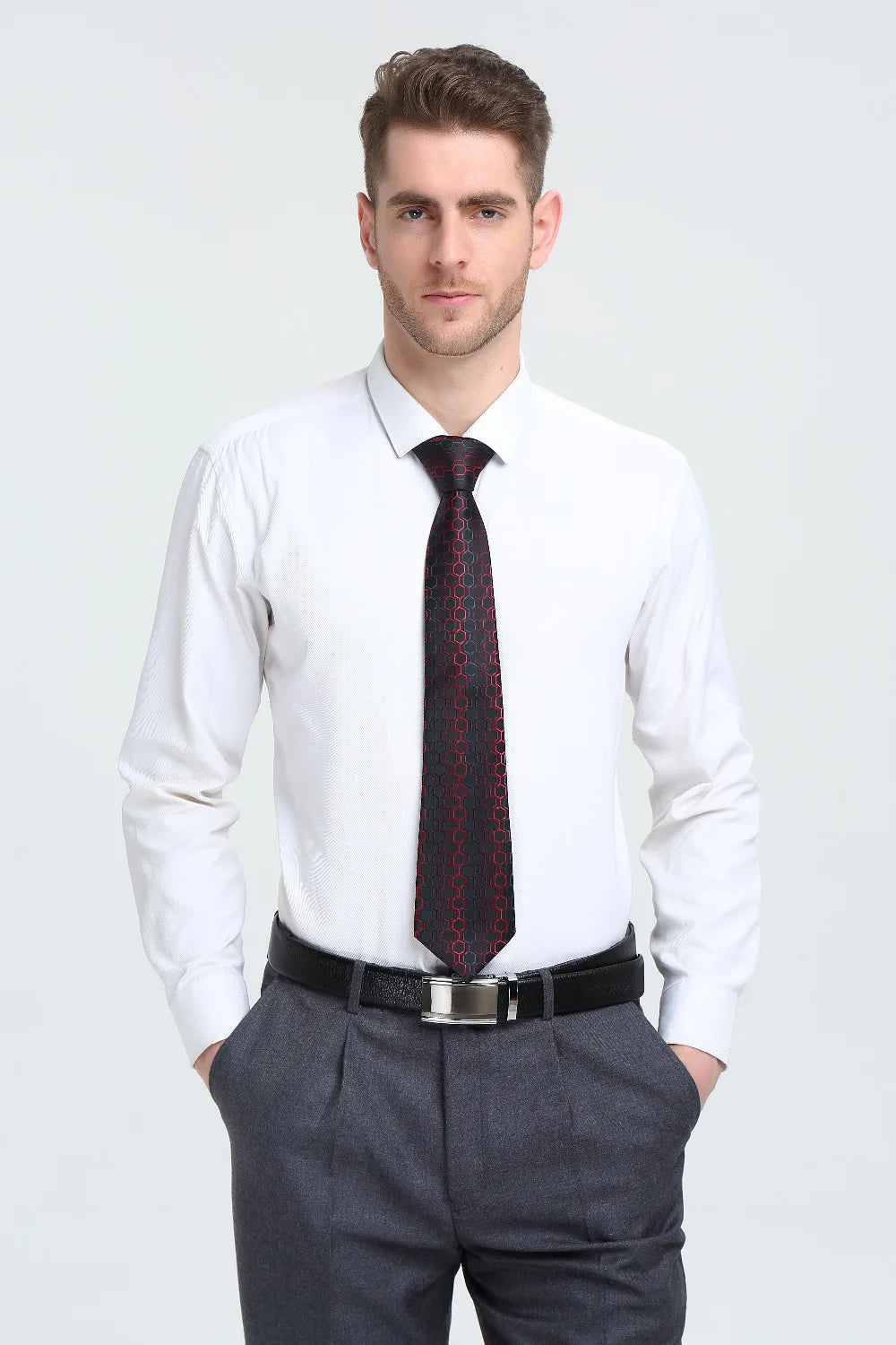 Gravata Masculina de Luxo Vermelho com Acessórios by Loja Bruna Modas