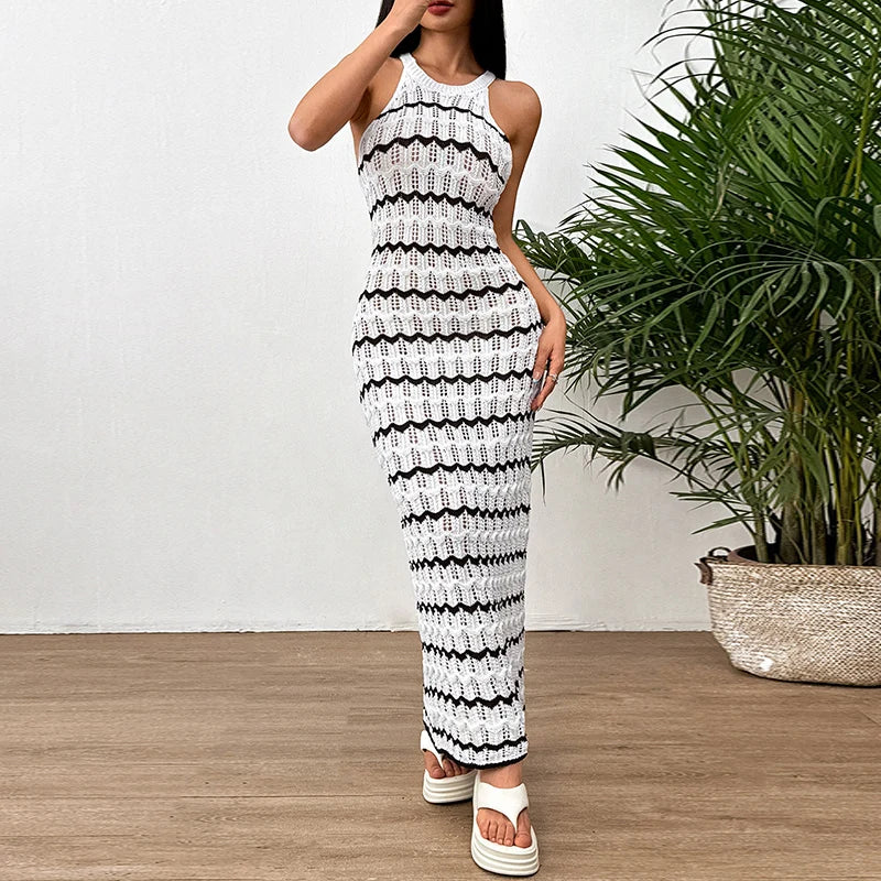Vestido Longo Feminino Casual em Tricô by Loja Bruna Modas