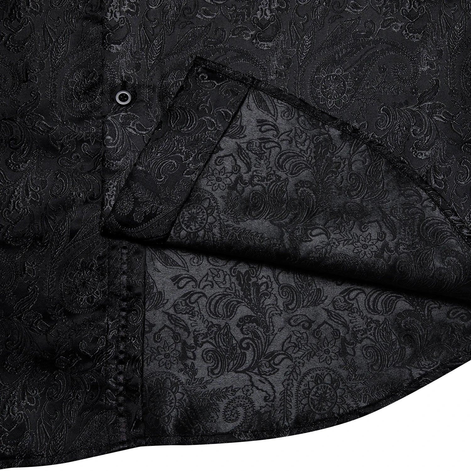 Camisa Social DiBanGu Masculina de Seda com Estampa Paisley