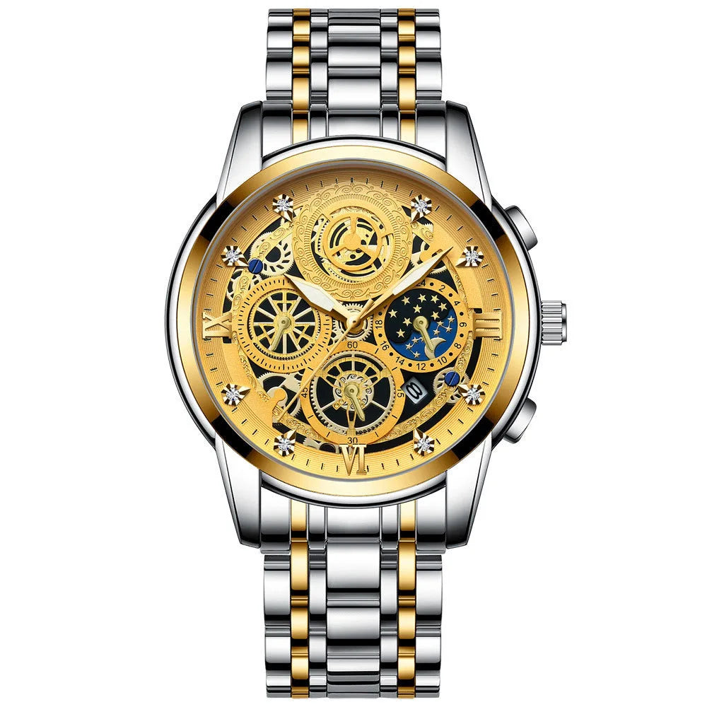 Relógio de Pulso Masculino Pulseira de Aço by Loja Bruna Modas