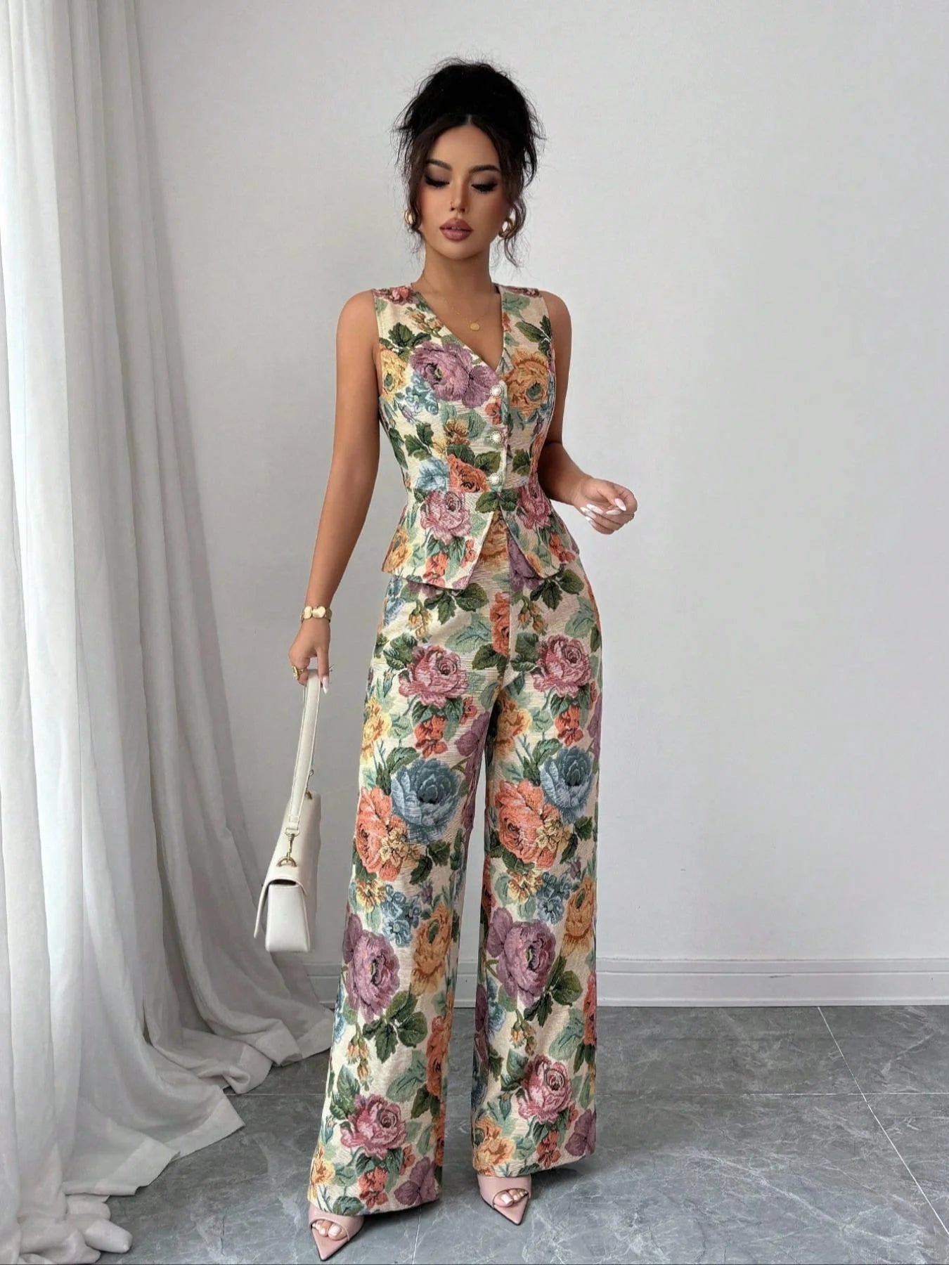 Conjunto Feminino Duas Peças com Estampa Floral by Loja Bruna Modas