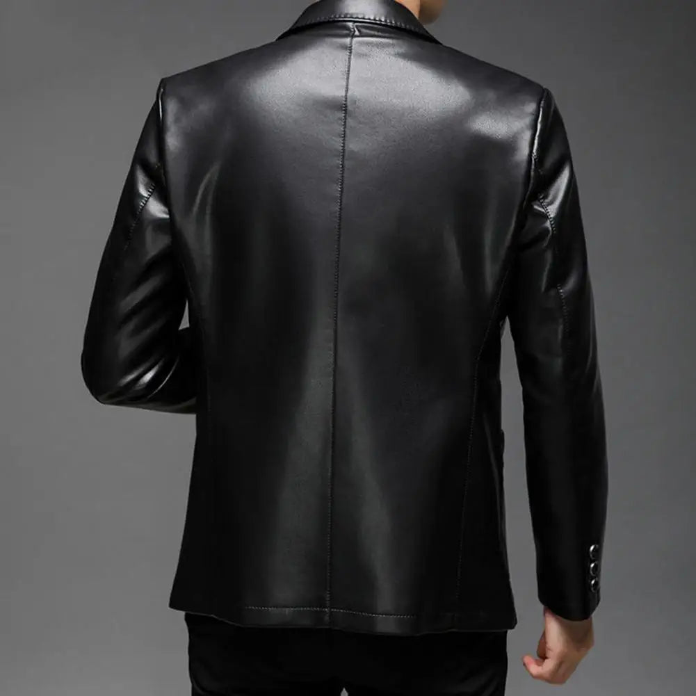 Blazer Masculino de Couro Sintético
