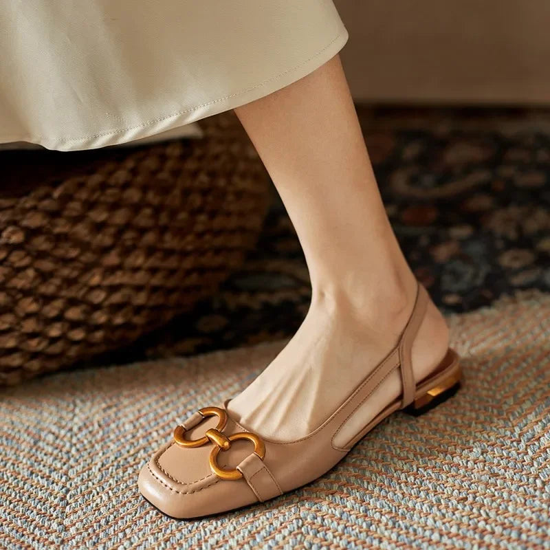 Sandália Feminina Slingback Retrô