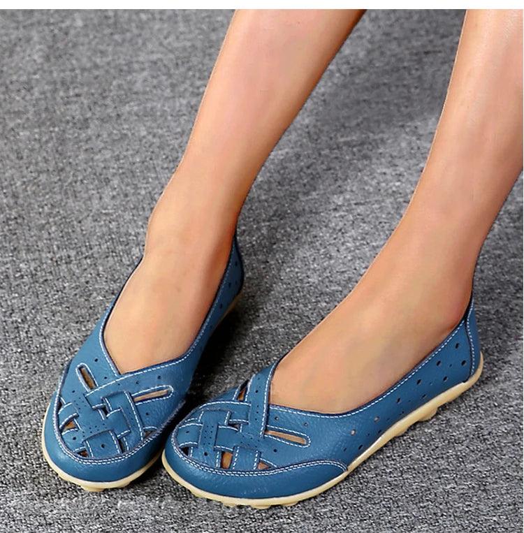 Mocassim Feminino Liora em Couro Rachado