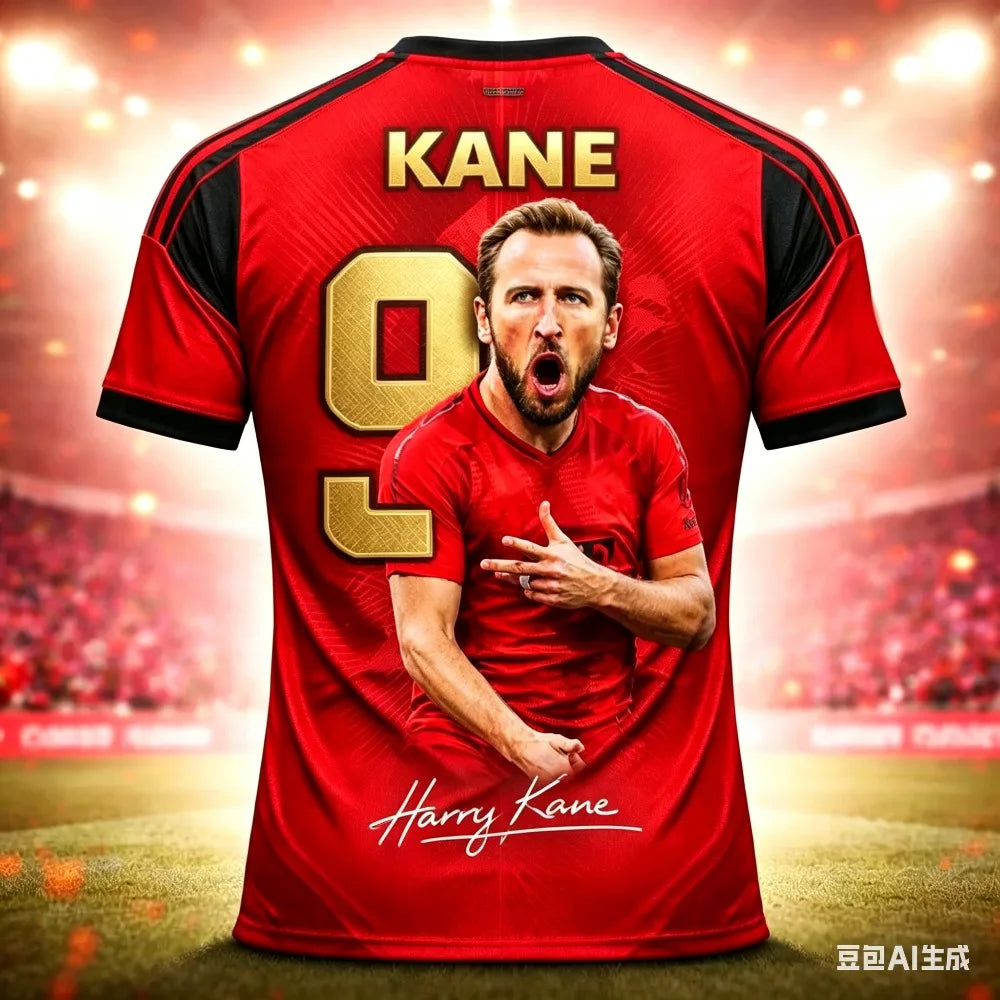 Camisa Masculina Esportiva com Estampa 3D Estrela de Futebol Kane