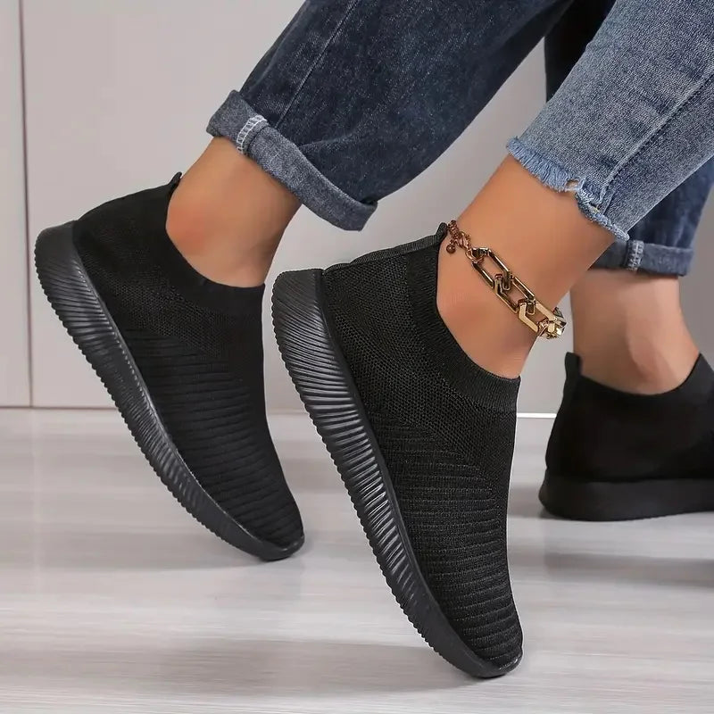 Tênis Feminino Casual Malha Respirável Leve Para Caminhada E Corrida