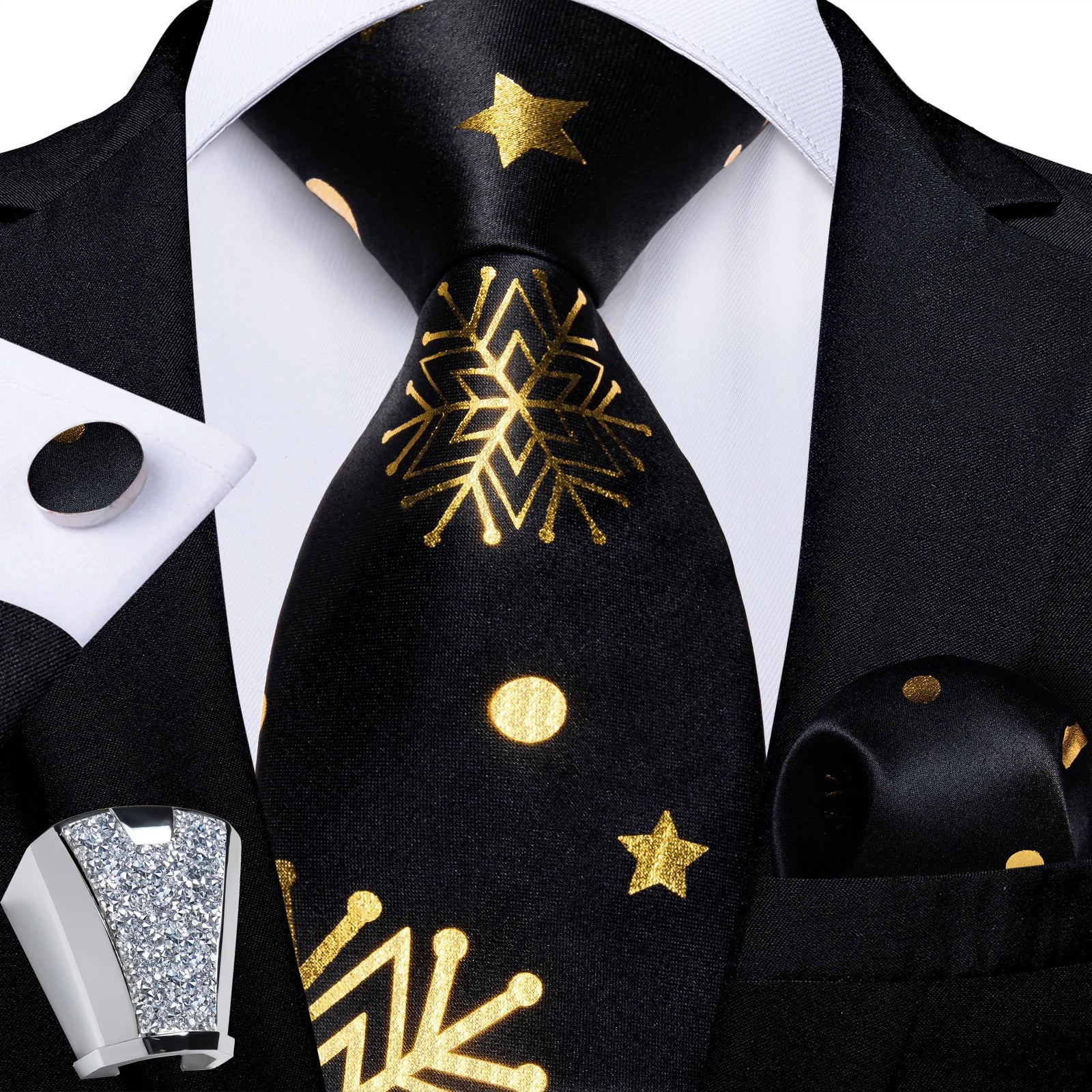 Gravata Masculina de Poliéster com Acessórios Design Exclusivo