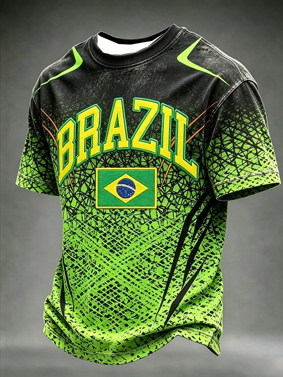 Camisa Masculina Esportiva T-Shirt Estampa do Brasil
