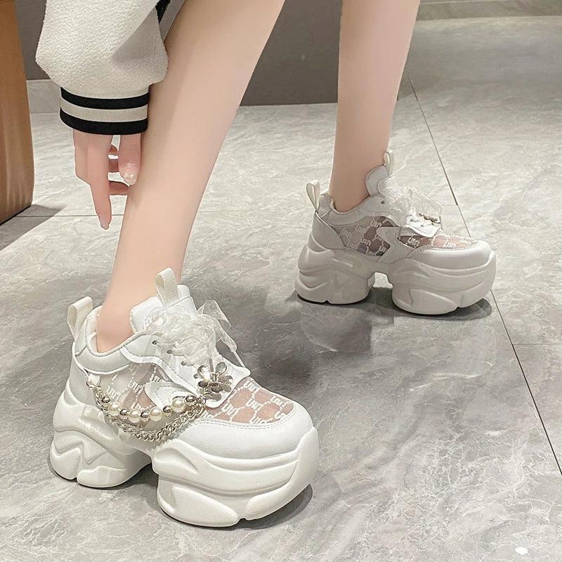 Tênis Feminino Valora em Malha com Plataforma de 7 cm