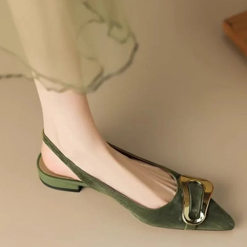 Sandália Feminina Slingback de Camurça