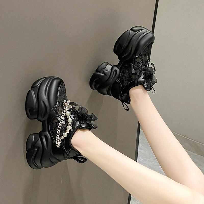 Tênis Feminino Valora em Malha com Plataforma de 7 cm