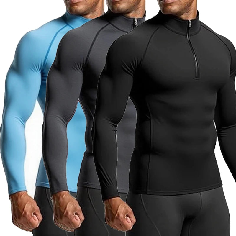 Camisa Masculina Manga Longa de Treino Compressão e Respirável