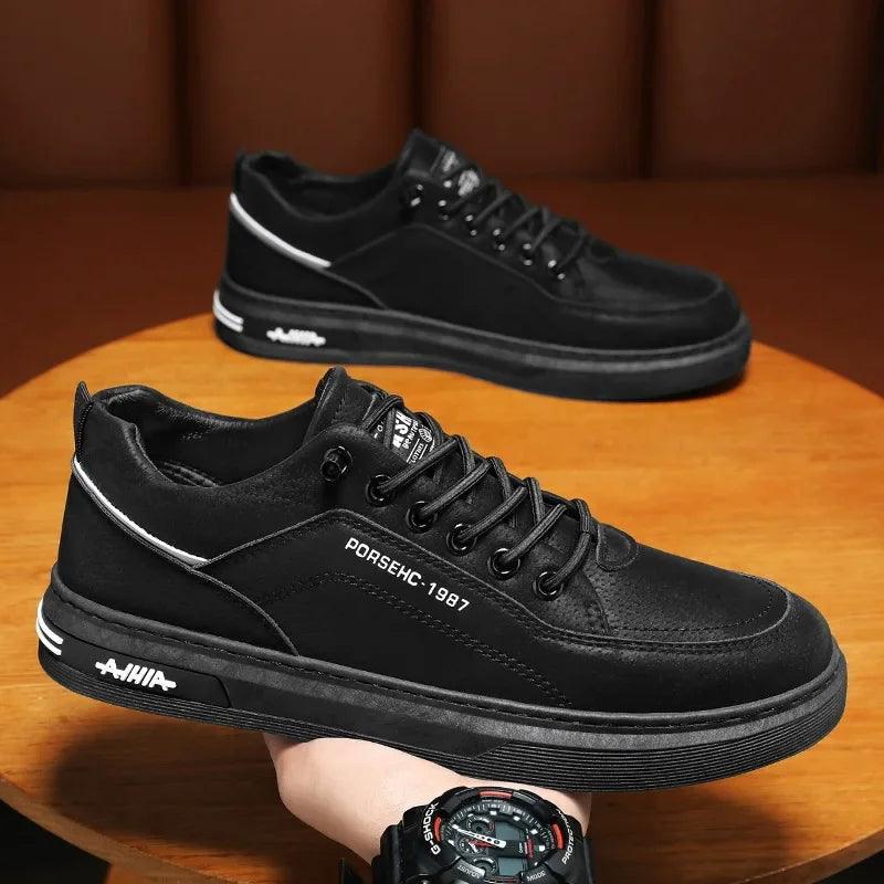 Tênis Masculino Casual de Couro PU