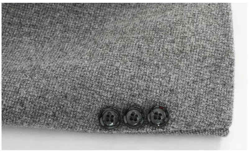Blazer Masculino Casuais de Lã Slim Fit