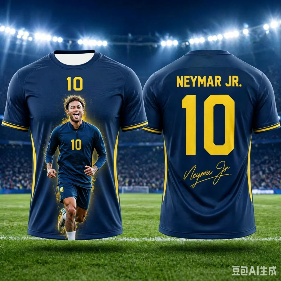 Camisa Masculina Esportiva T-Shirt Estampa 3D Neymar