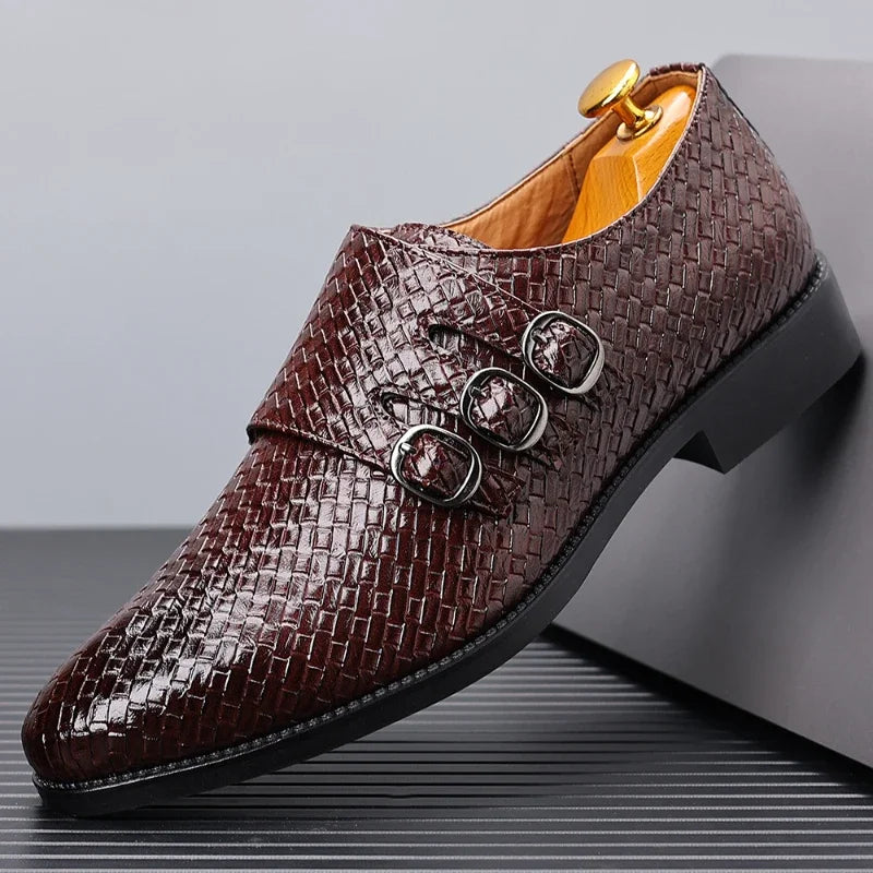 Sapato Social Masculino de Luxo Estilo Italiano com Fivela de Metal by Loja Bruna Modas
