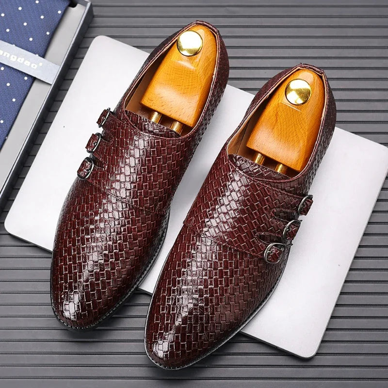 Sapato Social Masculino de Luxo Estilo Italiano com Fivela de Metal by Loja Bruna Modas