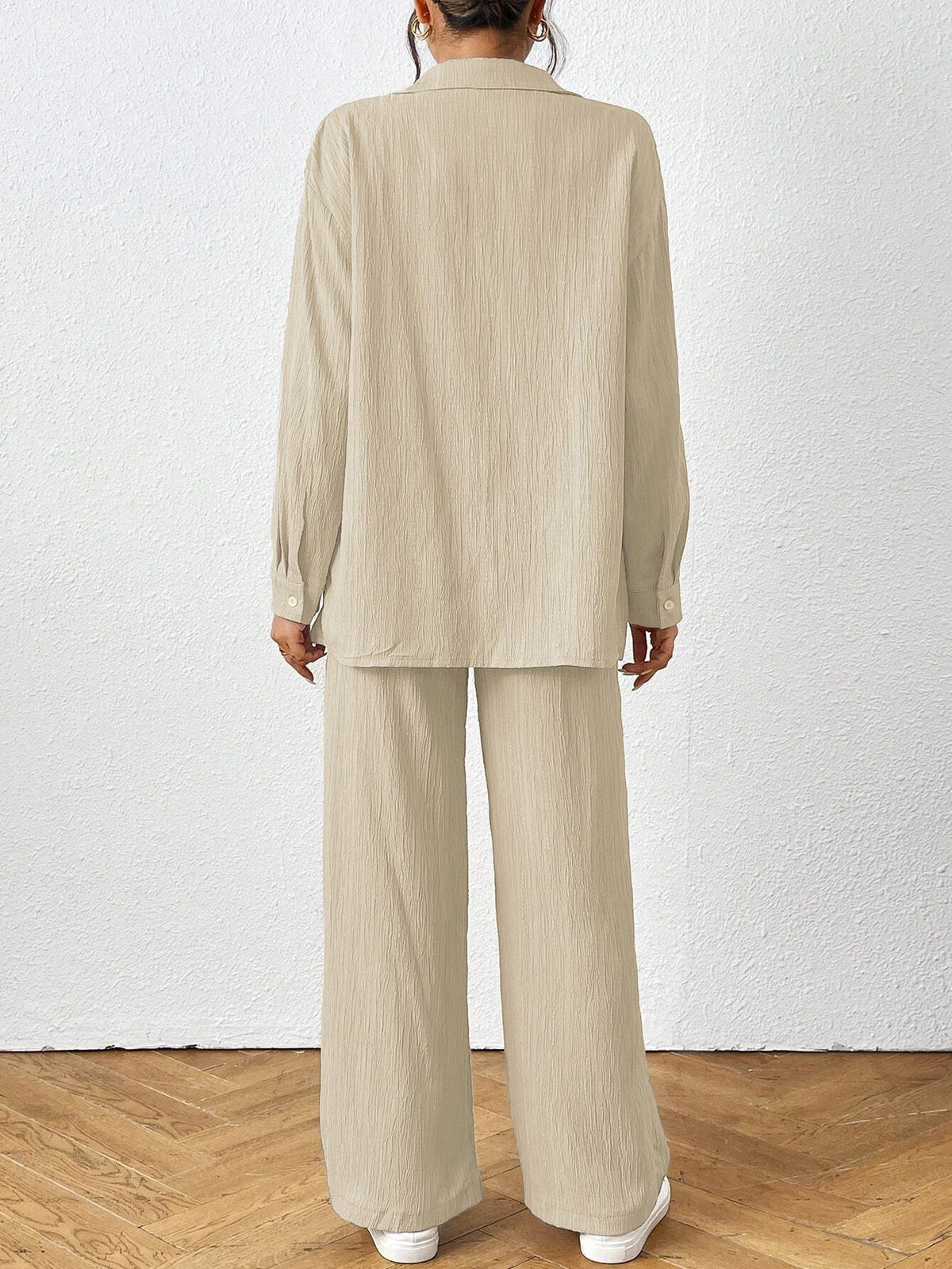 Conjunto Feminino Camisa e Calça Ampla Alvorena