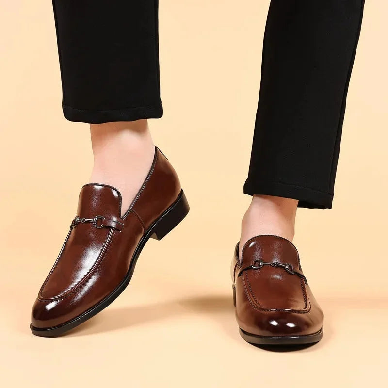 Sapato Masculino Casual Couro PU Bico Fino by Loja Bruna Modas