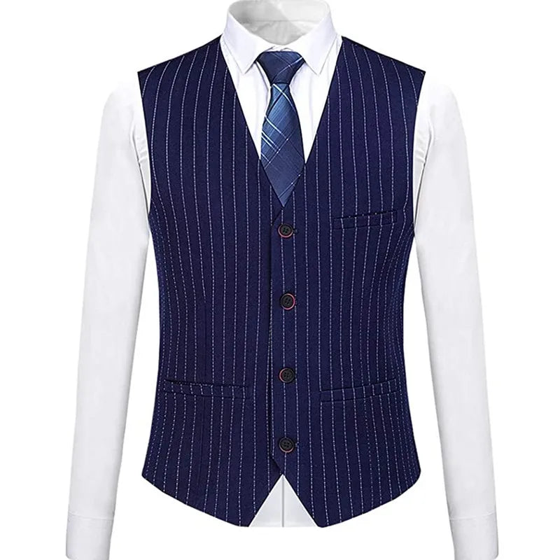Terno Masculino de 3 Peças Slim Risca de Giz