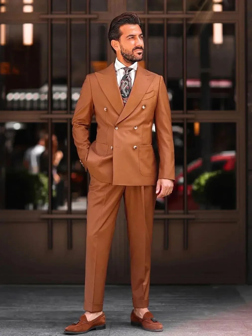 Terno de Casamento 2 Peças Blazer e Calça Marrom