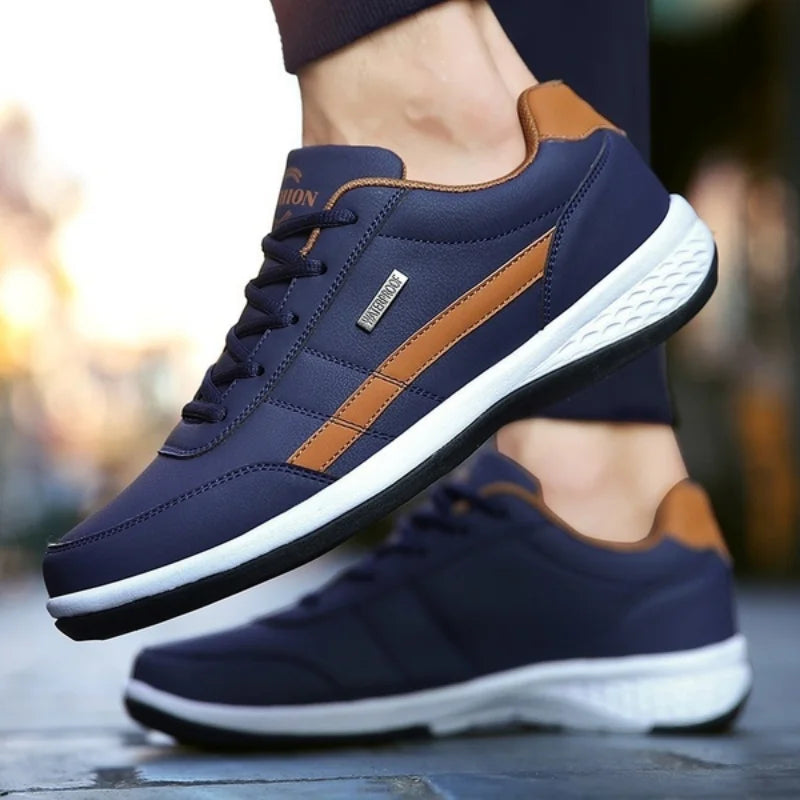 Tênis Masculino Casual de Couro PU