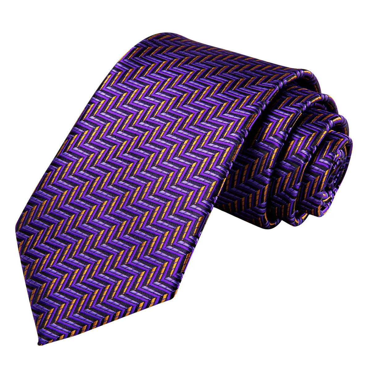Gravata Masculina de Poliéster Roxo com Lenço de Bolso