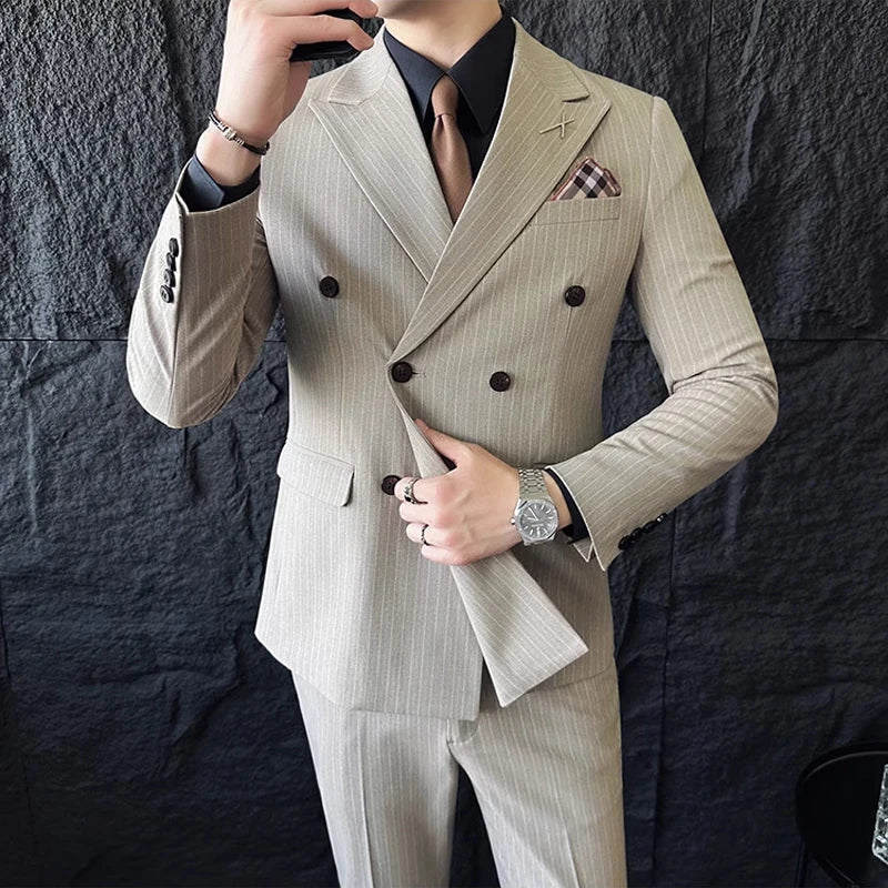 Terno Masculino Slim Listrado 3 Peças Valdoro
