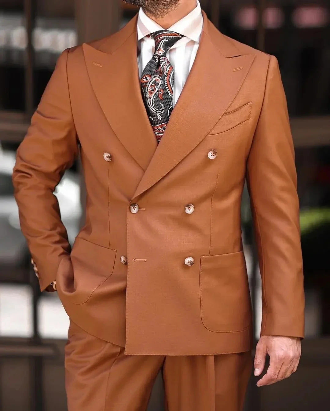 Terno de Casamento 2 Peças Blazer e Calça Marrom