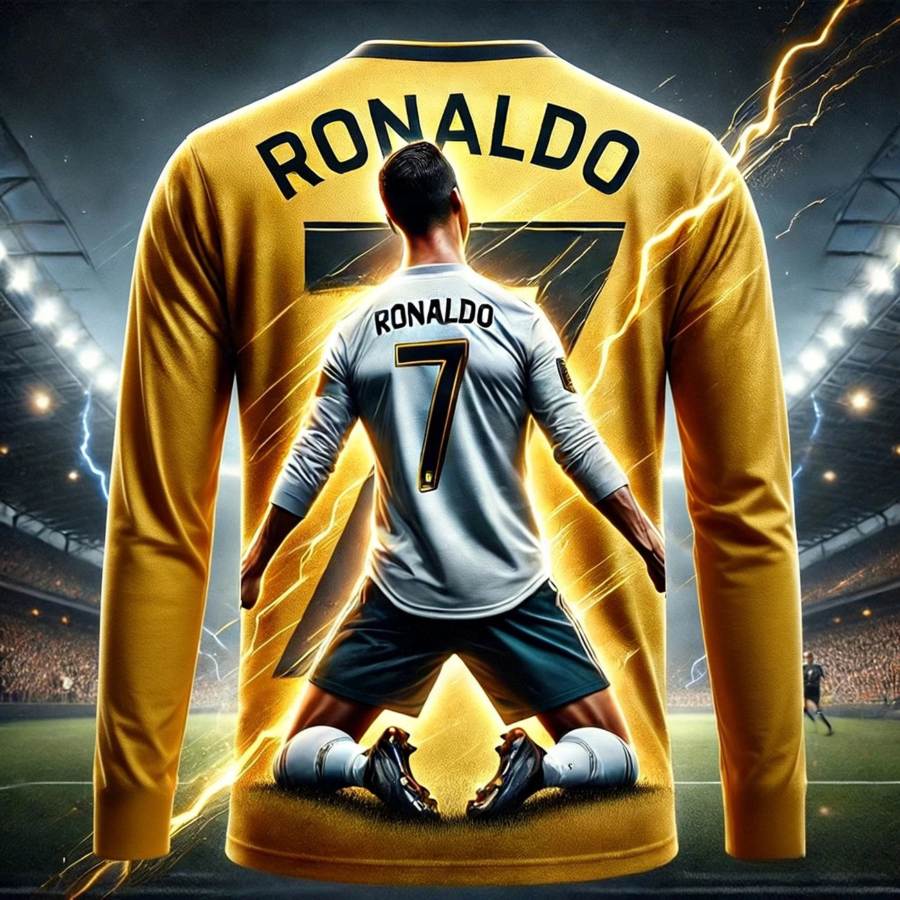 Camisa Masculina T-Shirt Manga Comprida Superestrela Cristiano Ronaldo
