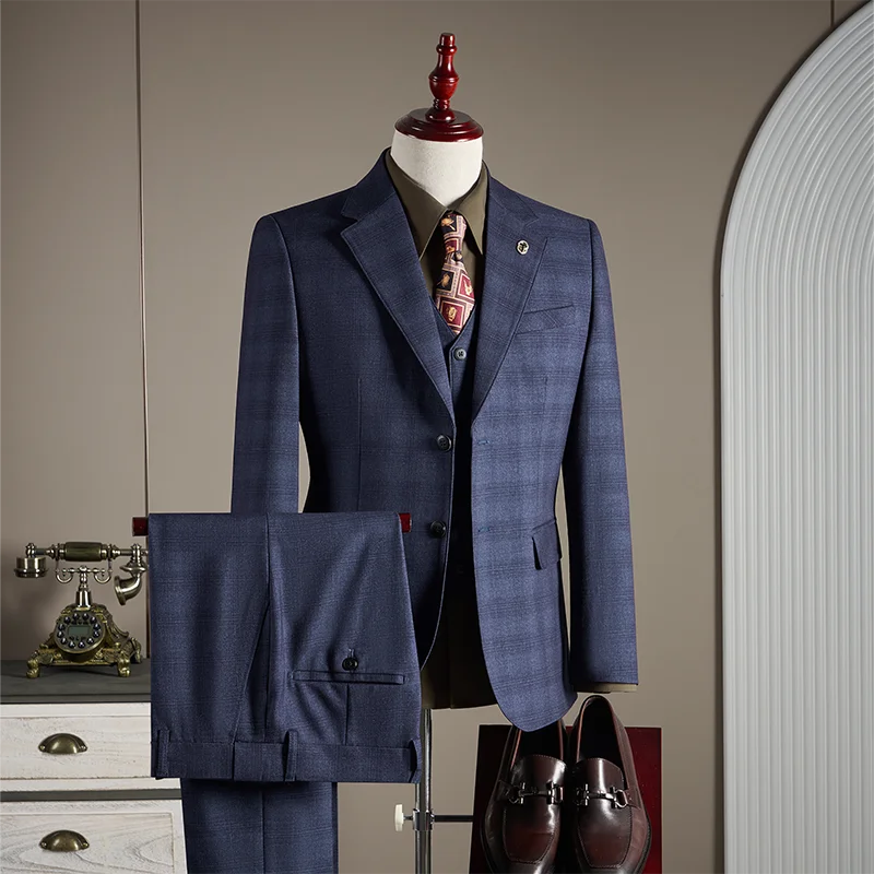 Terno Masculino Clássico Xadrez Slim