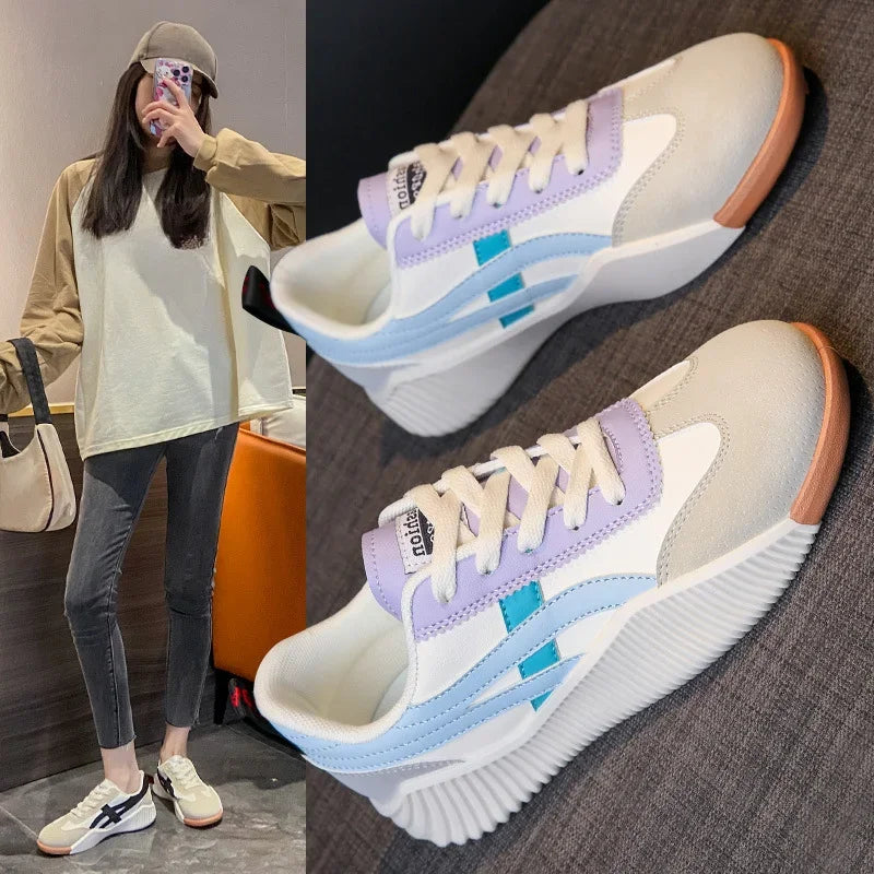 Tênis Feminino Casual de Couro