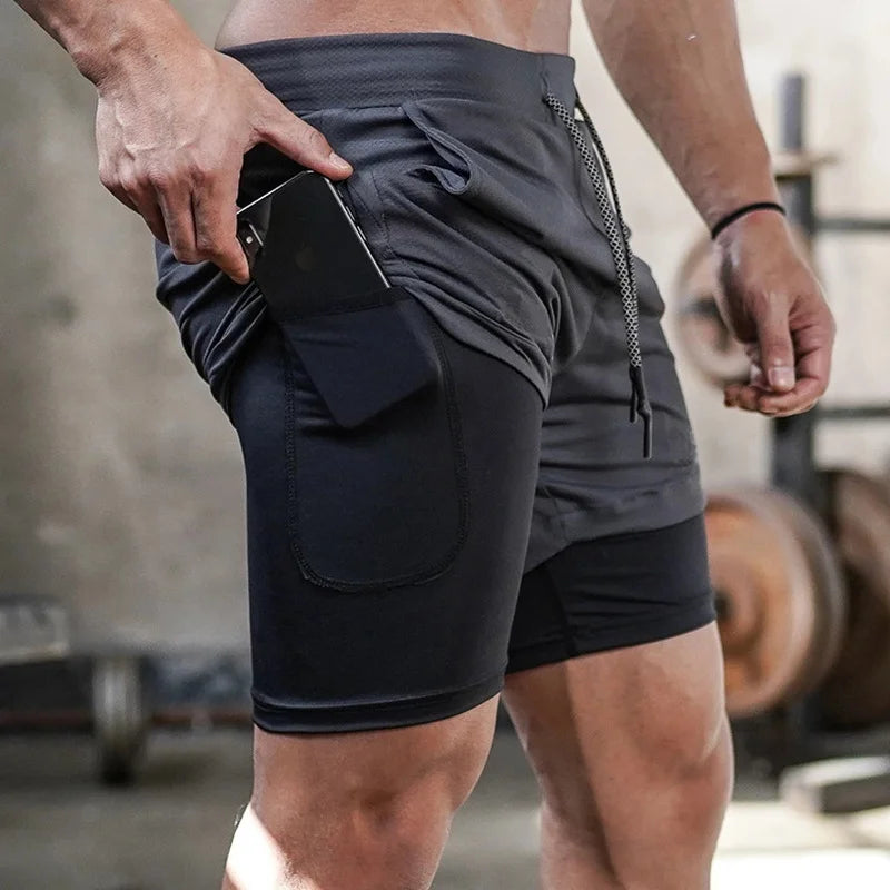 Short Masculino Casual 2 Em 1 Secagem Rápida