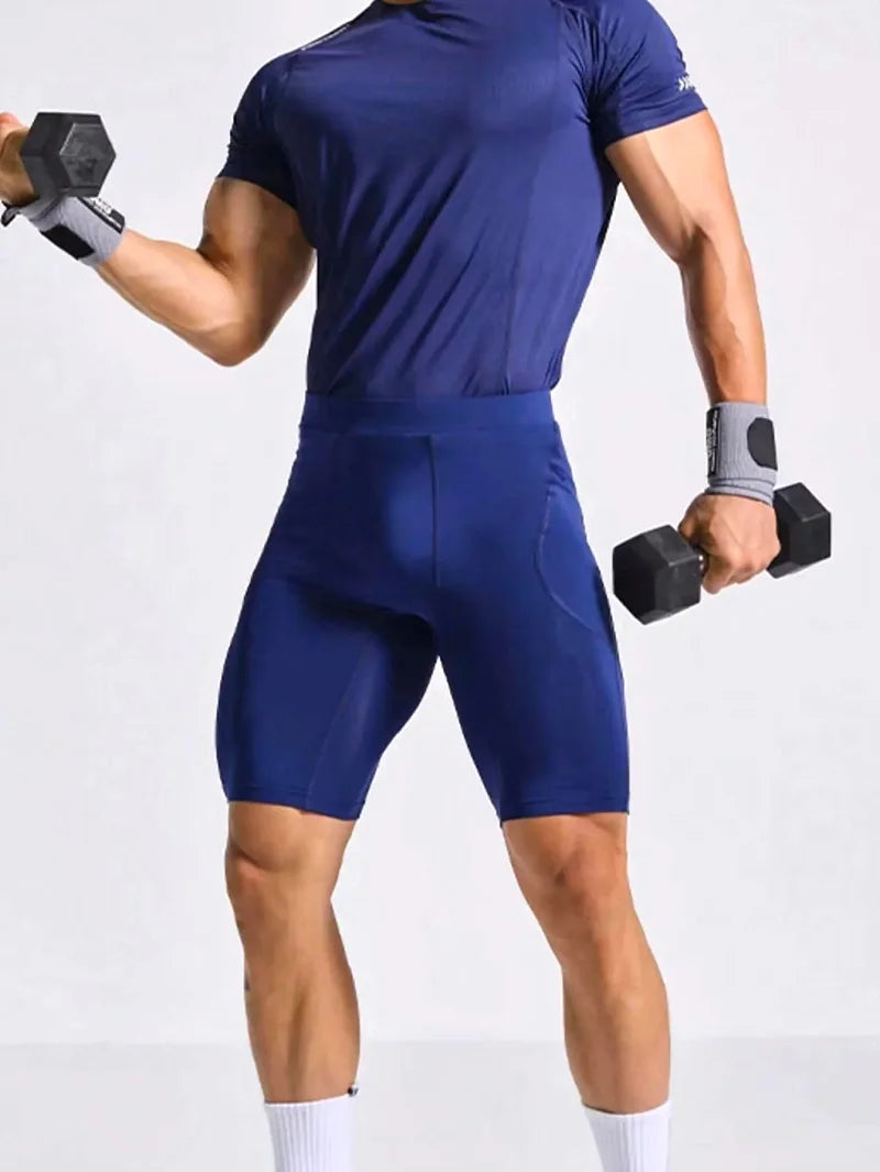 Short Masculino Elástico de Musculação e Corrida com Compressão