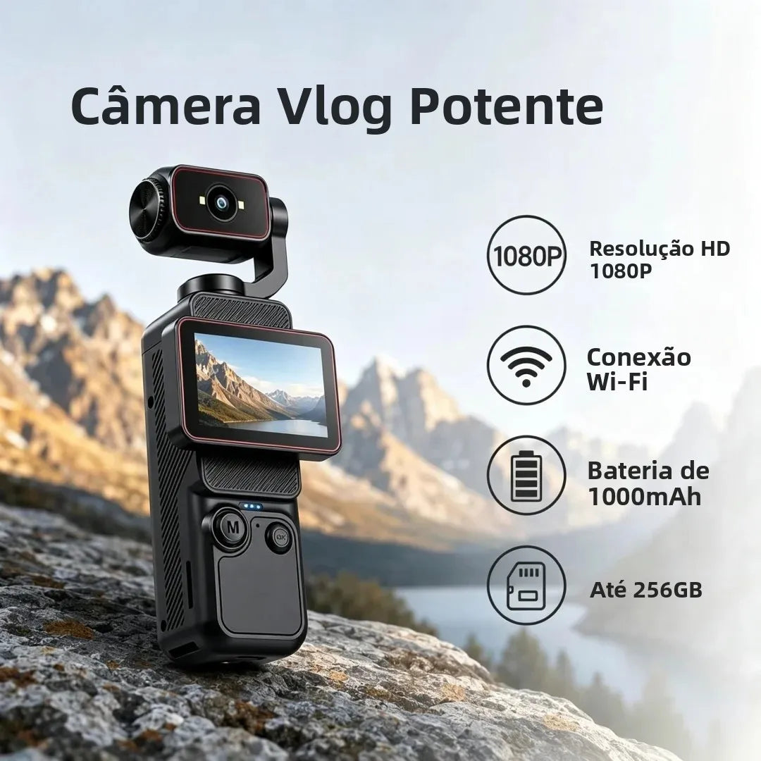 Câmera de Vlog Portátil Grande Angular Lumivue